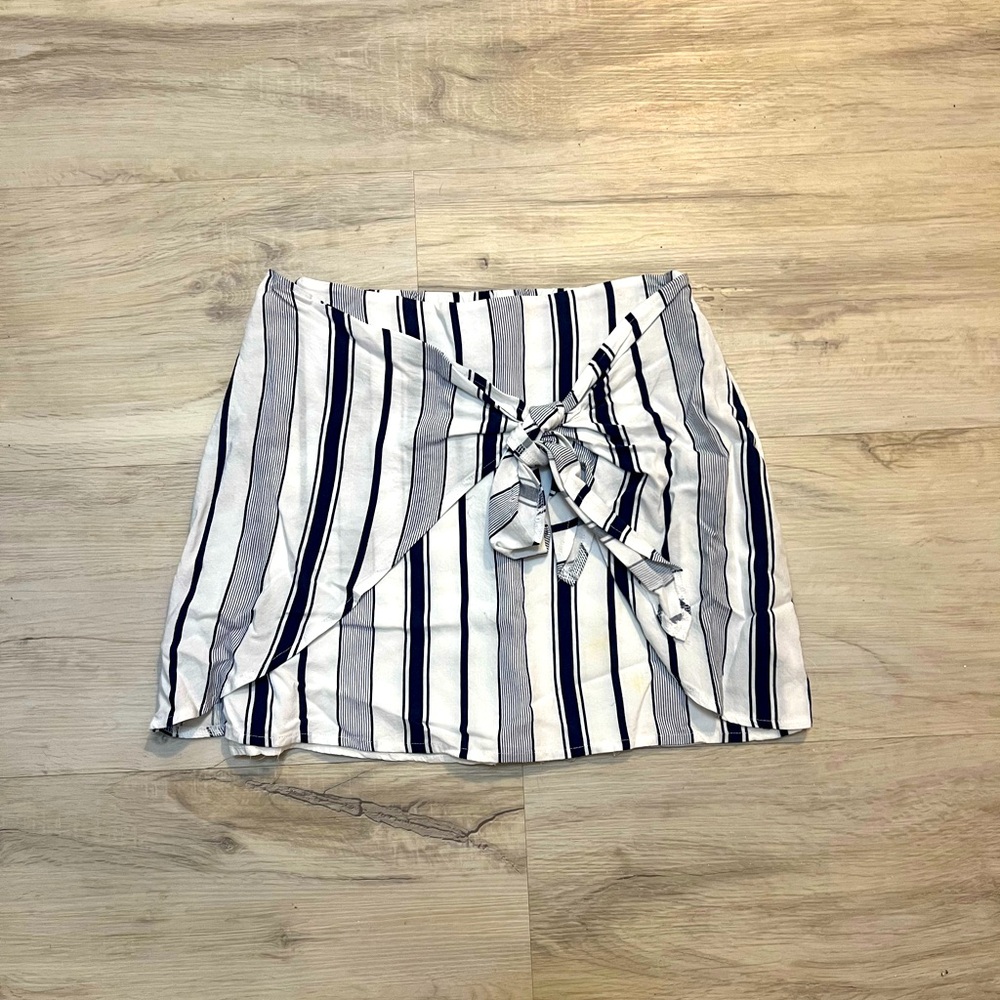 Pacsun Blue and White Striped Mini Skirt